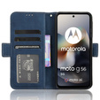 Etui z klapką do Motorola Moto G56 5G, Card Slot, granatowe
