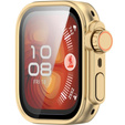 2w1 Etui + Szkło Hartowane do Huawei Watch Fit 4 Pro, Złote/Pomarańczowe