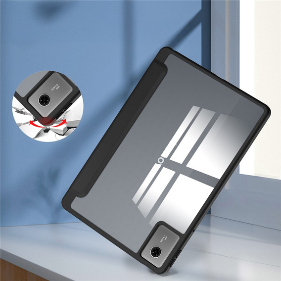 Etui z przezroczystym tyłem i miejscem na rysik do Lenovo Idea Tab 11" 2025 TB336FU TB336ZU, czarne