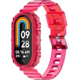 Pasek Silikonowy do Xiaomi Smart Band 10 / 9 / 8, Przezroczysty różowy