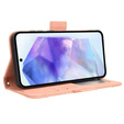 Etui z klapką do Samsung Galaxy A35 5G, Card Slot, różowe