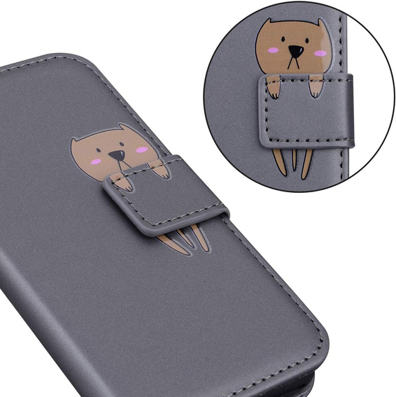 Etui Wallet do Huawei P30 Lite, Teddy, Grey