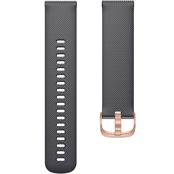 Pasek Silikonowy Uniwersalny 20mm, ze złotą klamrą, Czarny