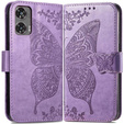 Etui z klapką do Motorola Moto G85, Butterfly, fioletowe