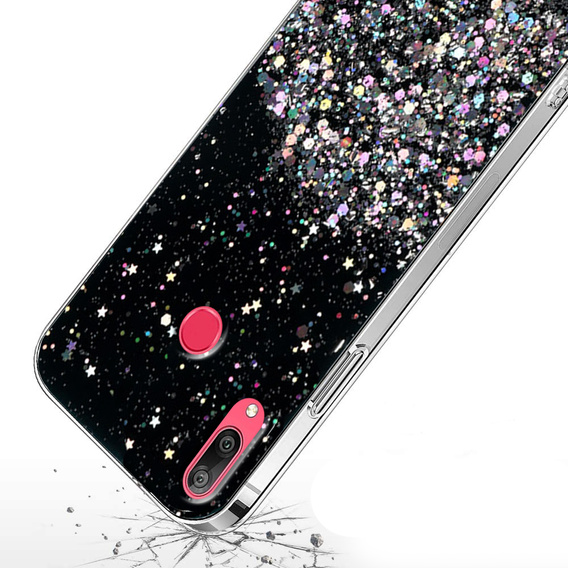 Etui do Huawei Y7 2019, Glittery, czarne