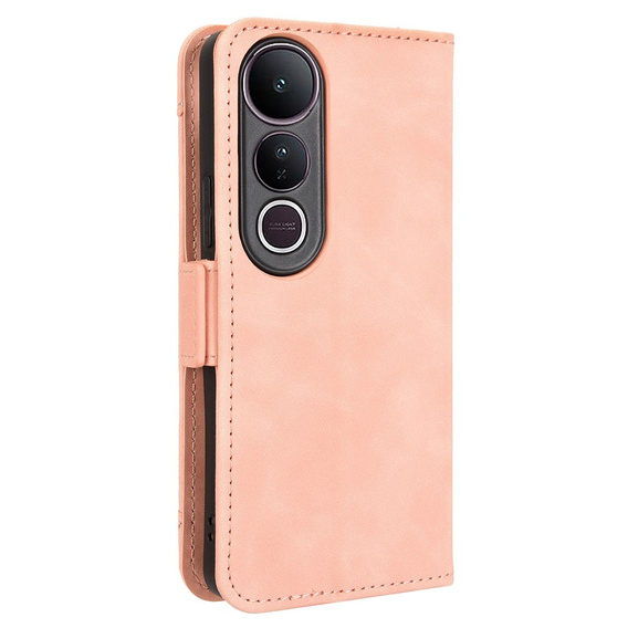 Etui z klapką do Vivo V50 Lite 4G / 5G, Card Slot, różowe