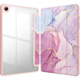 Stylowe etui do Samsung Galaxy Tab A9+ – Smartcase Hybrid Marble różowe