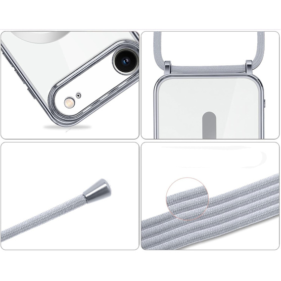 Etui do iPhone Air, Electro MagSafe, srebrne + Smycz