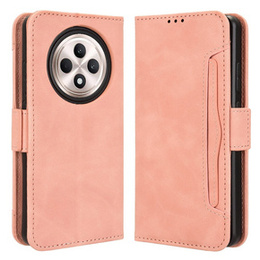 Etui z klapką do Oppo Reno 12FS / 12F, Card Slot, różowe