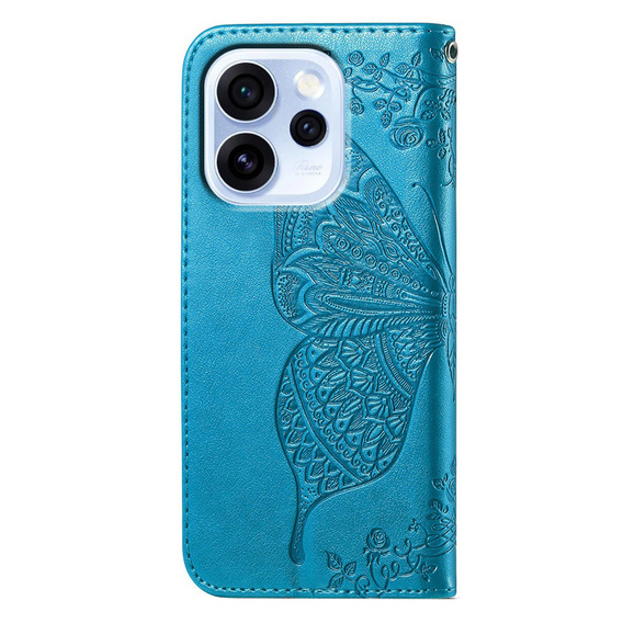 Etui z klapką do Oppo Reno 15 FS, Butterfly, niebieskie