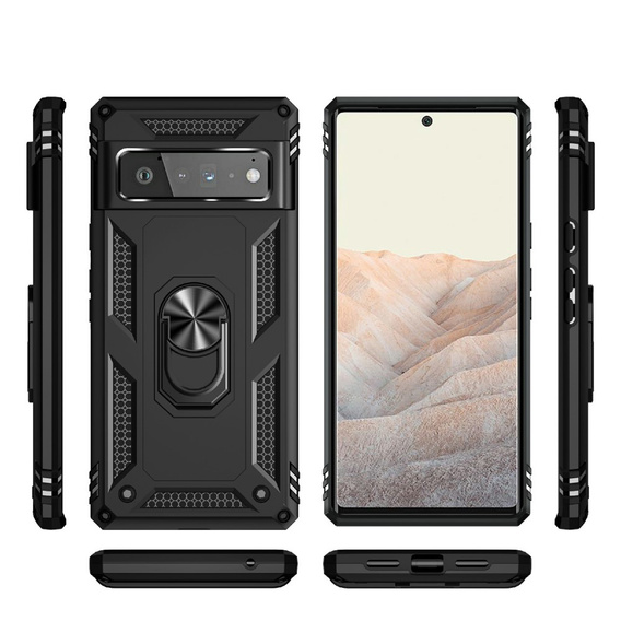 Etui pancerne do Google Pixel 6 Pro, Nox Case Ring, czarne