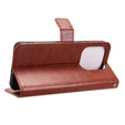 Etui z klapką do Xiaomi Redmi Note 14 4G, Crazy Horse Wallet, brązowe