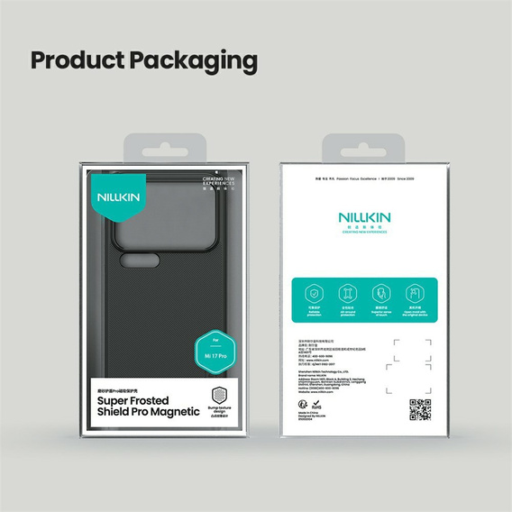 Etui NILLKIN do Xiaomi 17 Pro, Frosted Shield, do MagSafe, czarne