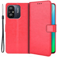 Etui z klapką do Xiaomi Redmi 12C, Crazy Horse Wallet, czerwone