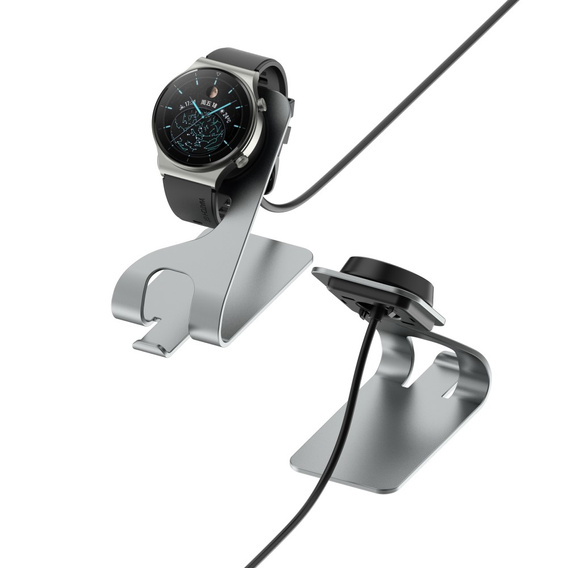 Ładowarka USB Stacja Dokująca do Huawei Watch 3 / 3 Pro / GT 2 Pro, Szara