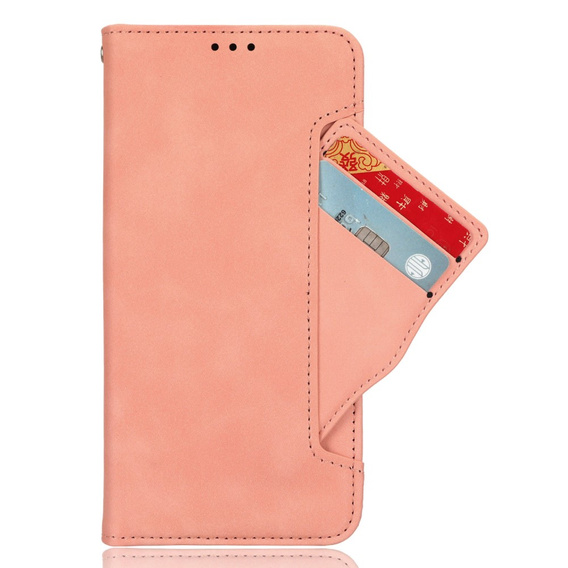 Etui z klapką do Samsung Galaxy M55 5G, Card Slot, różowe