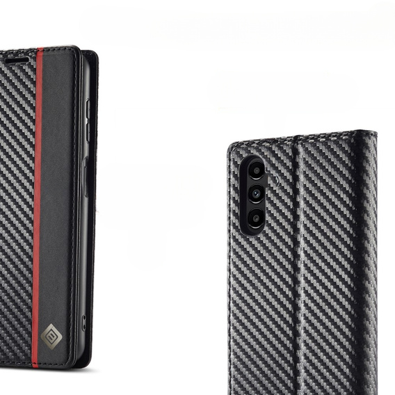 Etui z klapką do Samsung Galaxy A34 5G, Carbon LC.IMEEKE, czarne