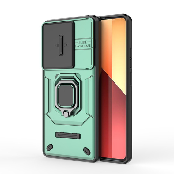 Etui do Xiaomi Redmi Note 13 Pro 4G / Xiaomi Redmi Note 14S / Xiaomi Poco M6 Pro 4G, KickStand Camera Lens, zielone