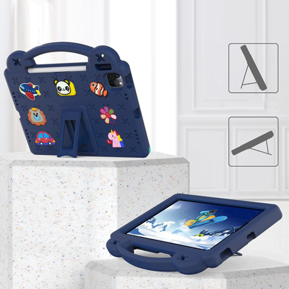 Etui do iPad 10.9" 2022 (10 gen.) / iPad 11" 2025 A16 (11 gen.), Cute Patterns, z podstawką, Granatowe