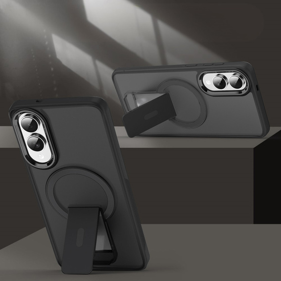 Etui do Samsung Galaxy S25 Edge, Kickstand Matt Case, do MagSafe, czarne
