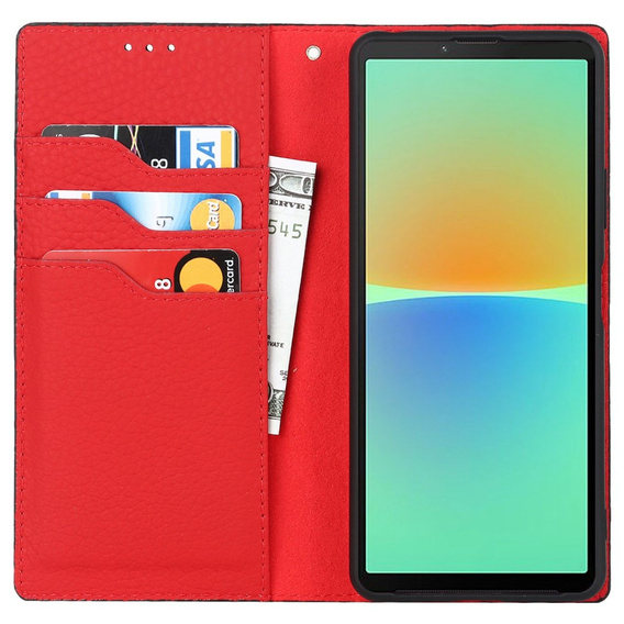 Etui z klapką do Sony Xperia 10 IV 5G, Case Litchi Skin Grain, czarne