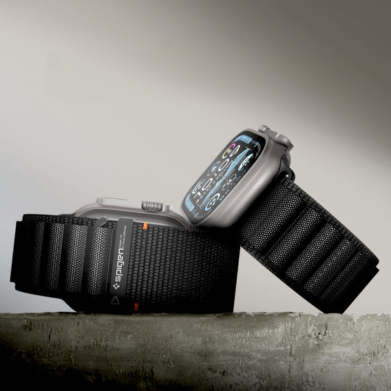 Pasek Spigen WBF1 Band do Apple Watch 1/2/3/4/5/6/7/8/9/10/11/SE/Ultra 1/2/3 42/44/45/46/49mm – Czarny