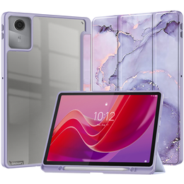 Stylowe etui do Lenovo Tab M11 – Smartcase Hybrid Marble fioletowe