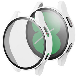 2w1 Etui + Szkło Hartowane do Samsung Galaxy Watch 4 44mm, Białe
