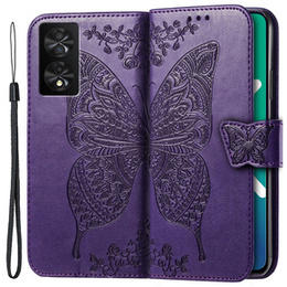 Etui z klapką do TCL 40 NXTPaper, Butterfly, fioletowe
