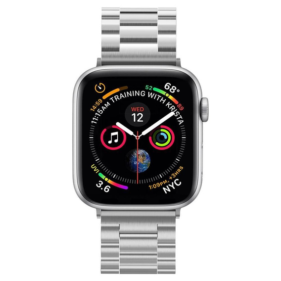 Bransoleta SPIGEN do Apple Watch 1/2/3/4/5/6/7/8/9/10/11/SE Ultra 1/2/3 42/44/45/46/49mm, Modern Fit Band, Srebrna