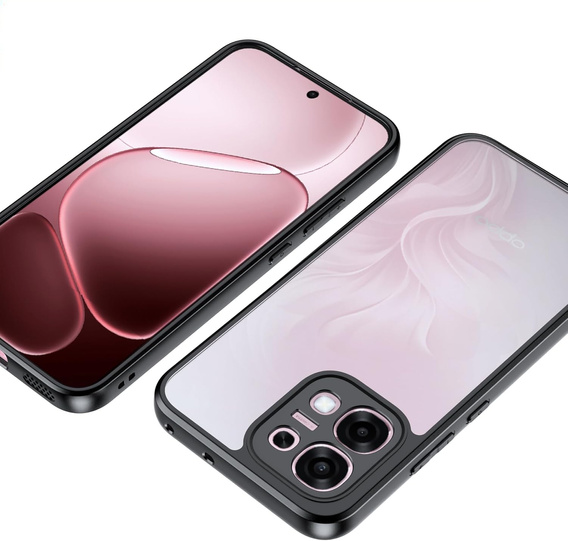 Etui do Oppo A6 Pro 5G, Fusion Hybrid, przezroczyste z czarną ramką