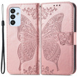 Etui z klapką do Samsung Galaxy M23 5G / M13, Butterfly, różowe rose gold