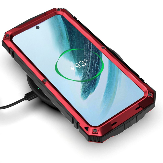 Etui pancerne do Samsung Galaxy S25+ Plus, R-JUST, czerwone