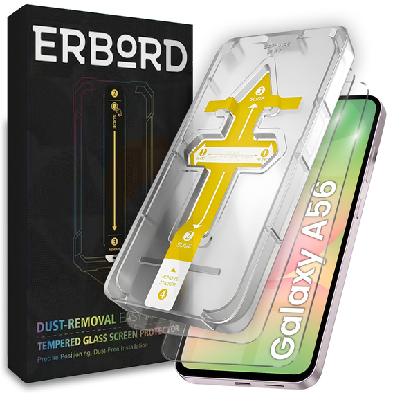2x Szkło Hartowane do Samsung Galaxy S25 Edge, z ramką ułatwiającą montaż ERBORD Easy App