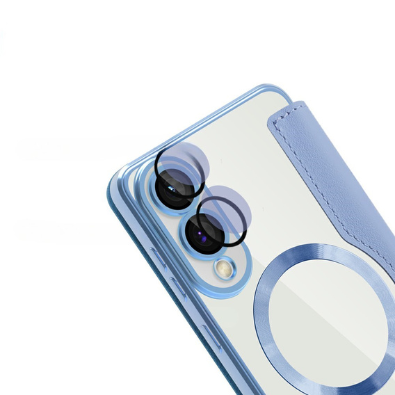 	Etui skórzane do Samsung Galaxy S25 Edge – niebieskie, kompatybilne z MagSafe, z ochroną RFID