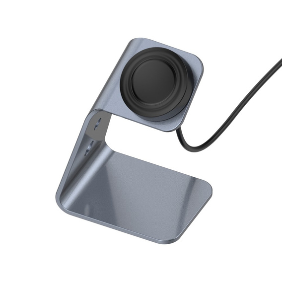 Aluminiowa Stacja Dokująca Ładowarka do Samsung Galaxy Watch 3/4/5/6/7 Active 2/Watch 5 Pro/Watch Ultra, Szara