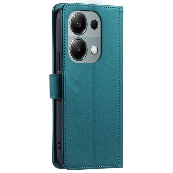 Etui z klapką do Xiaomi Redmi Note 13 Pro 4G / Xiaomi Redmi Note 14S / Xiaomi Poco M6 Pro 4G, Rhombus Crossbody Leather, ciemnozielone