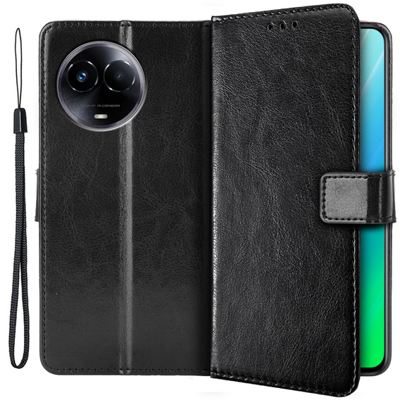 Etui z klapką do Realme 11 5G, Crazy Horse Wallet, czarne