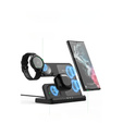 Ładowarka Bezprzewodowa Indukcyjna 3w1 QI Szybka do Samsung S25 S24 S23 Galaxy Watch Buds Stacja czarna