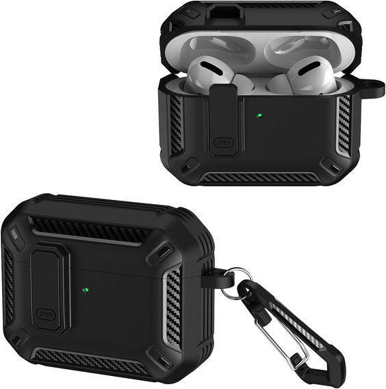 Etui ochronne do AirPods Pro 3, karabińczykiem, czarne