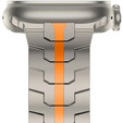 Bransoleta do Apple Watch 1/2/3/4/5/6/7/8/9/10/11/SE Ultra 1/2/3 42/44/45/46/49mm, Tytanowa/Pomarańczowa