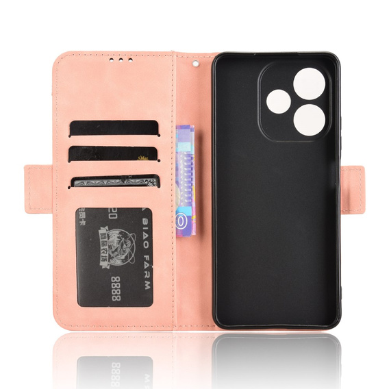 Etui z klapką do Oppo A5 Pro 5G, Card Slot, różowe