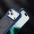 Etui pancerne do iPhone 17 Pro Max, Matt Case, do MagSafe, matowe z niebieską ramką