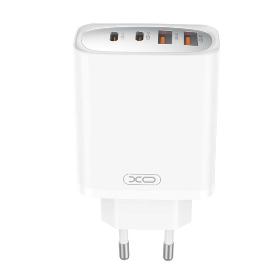 XO CE22 Ładowarka sieciowa, 2x USB-C 2x USB-A, 45W + kabel USB-C do iPhone 16 Pro/Plus/Max