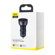 Baseus Particular 3.1 – przezroczysta ładowarka samochodowa 65 W USB-C + USB-A - szara