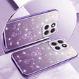 Etui do Motorola Moto G56 5G, Glitter Flower, fioletowe