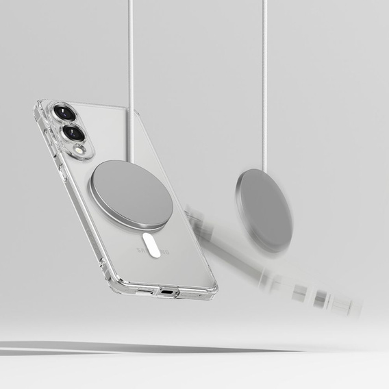 Etui Ringke Fusion MagSafe do Samsung Galaxy S25 Edge – Przezroczyste + Szkło Hartowane 9H