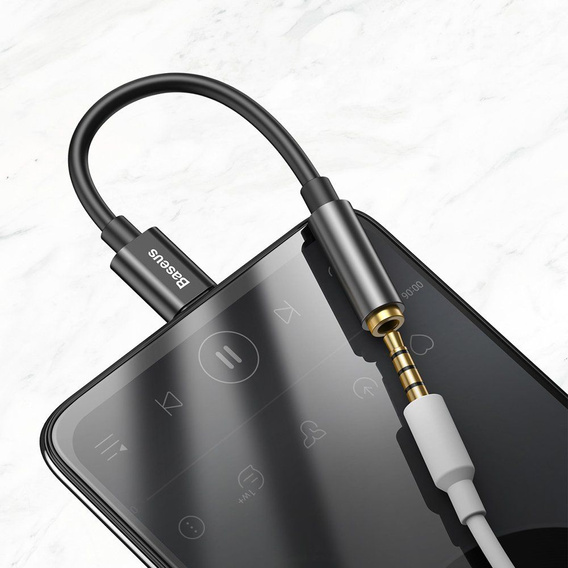 Baseus Przejściówka adapter przewód audio USB-C do mini jack 3,5mm