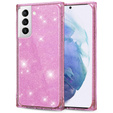 Etui Square Glitter do Samsung Galaxy S21, Rose Gold