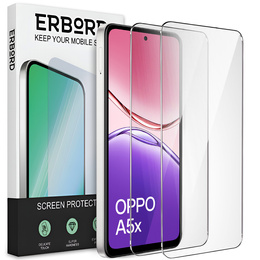 2x Szkło Hartowane do Oppo A5x, ERBORD 9H Hard Glass, szybka